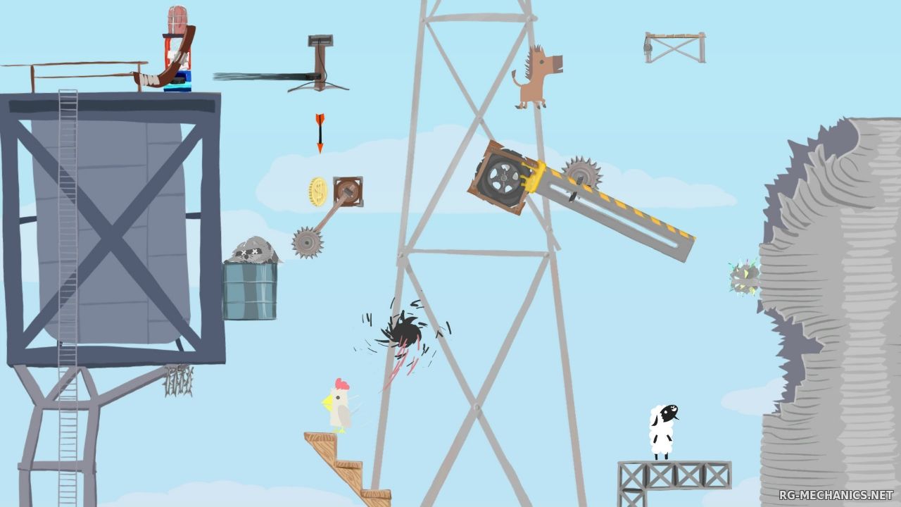 Скриншот к игре Ultimate Chicken Horse по сети